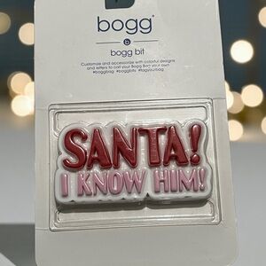Bogg bit bogg bag accessories Santa ! I know him!‎ Christmas holiday red pink